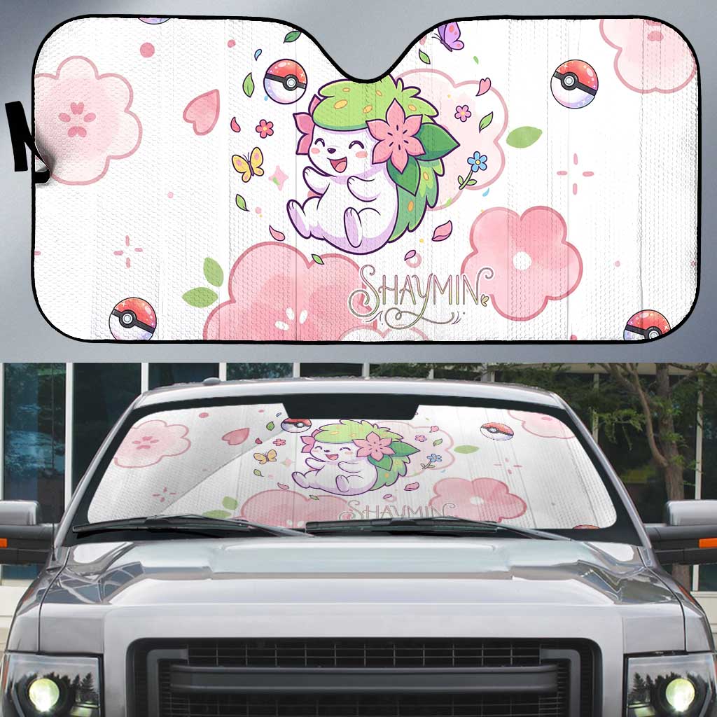 Shaymin Auto Sun Shade Floral Pastel Blossom Art