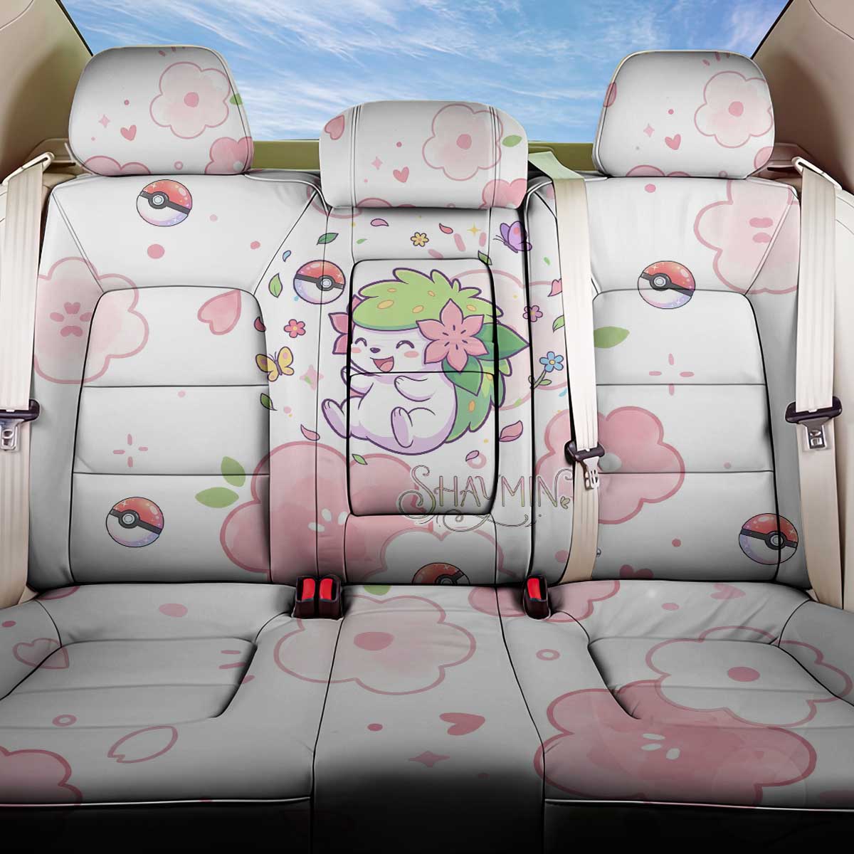 Shaymin Back Car Seat Cover Floral Pastel Blossom Art