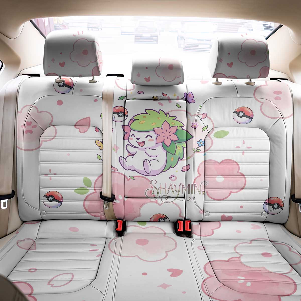 Shaymin Back Car Seat Cover Floral Pastel Blossom Art