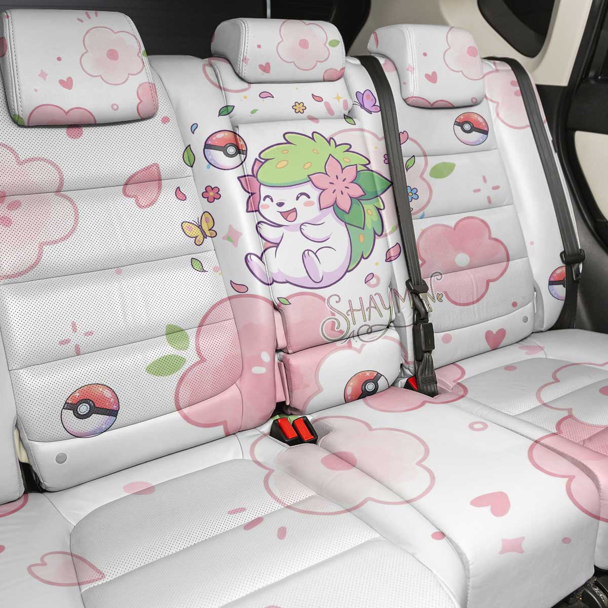 Shaymin Back Car Seat Cover Floral Pastel Blossom Art