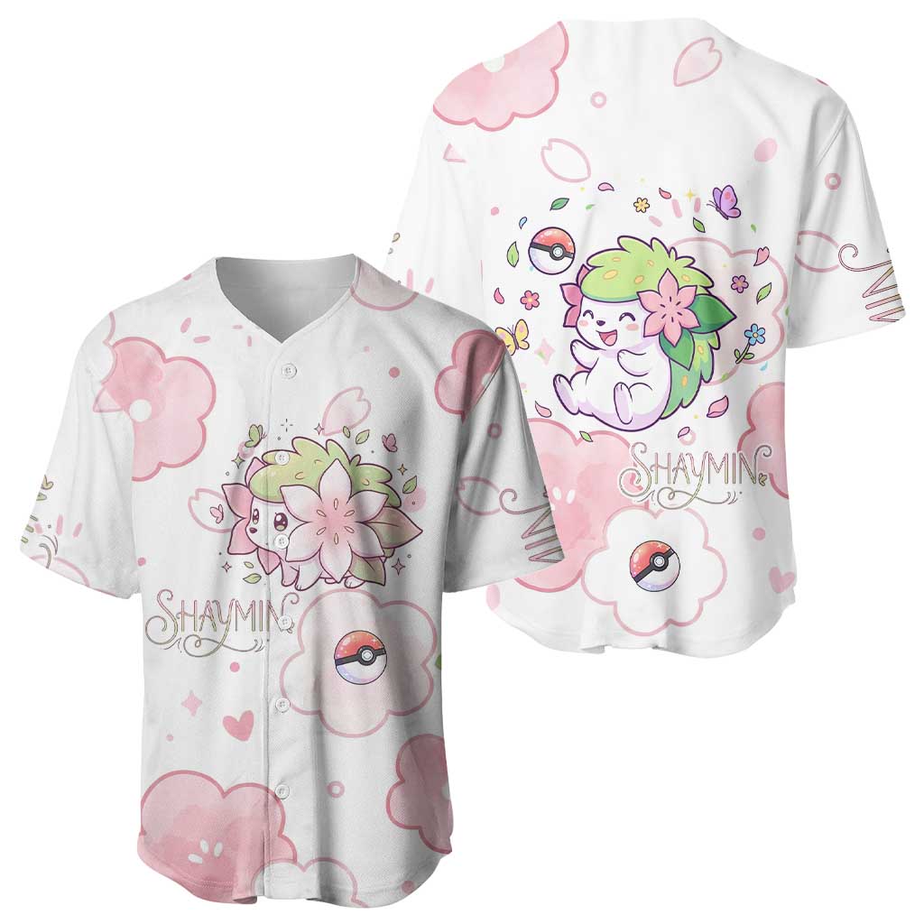 Shaymin Baseball Jersey Floral Pastel Blossom Art