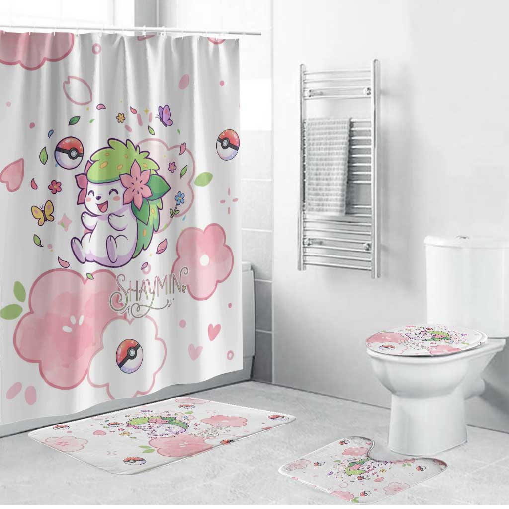 Shaymin Bathroom Set Floral Pastel Blossom Art