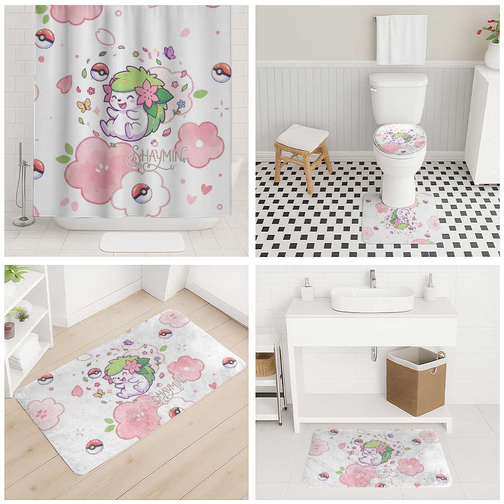 Shaymin Bathroom Set Floral Pastel Blossom Art