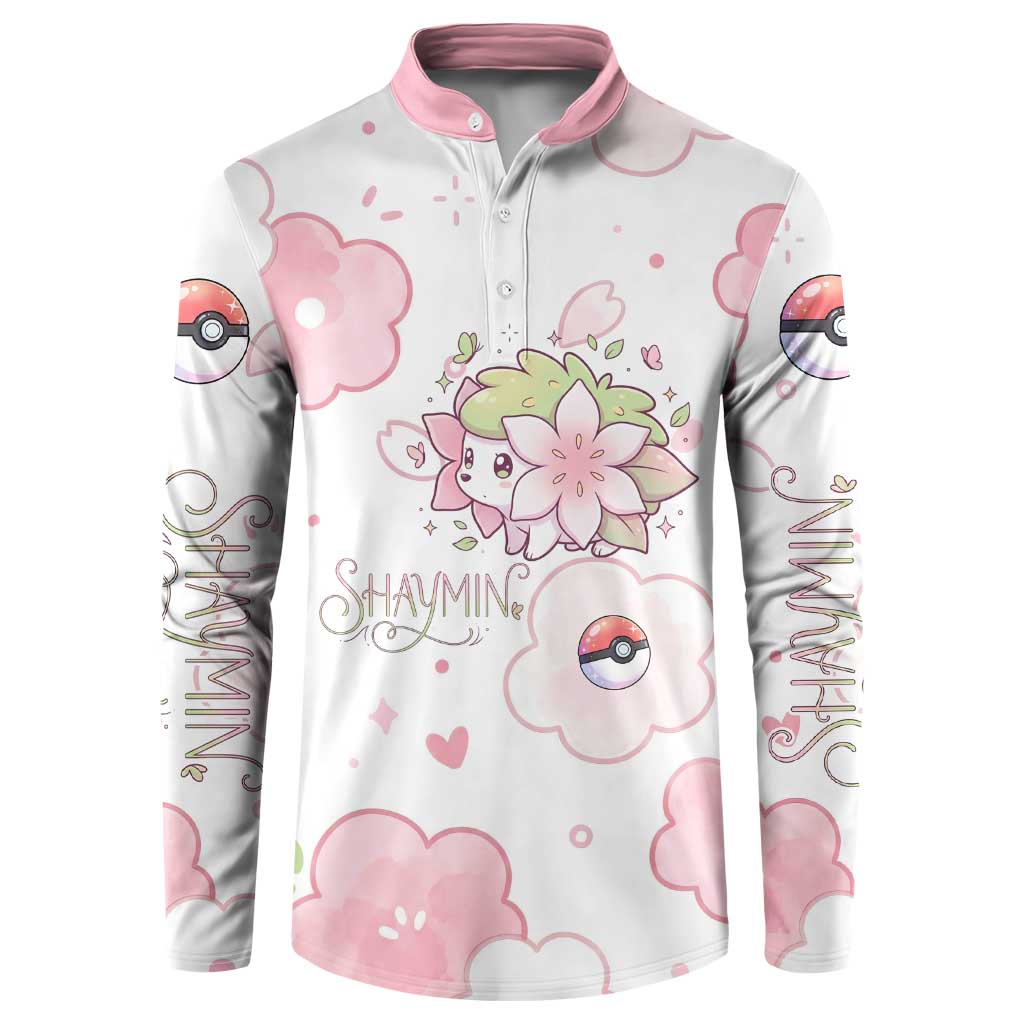 Shaymin Button Sweatshirt Floral Pastel Blossom Art