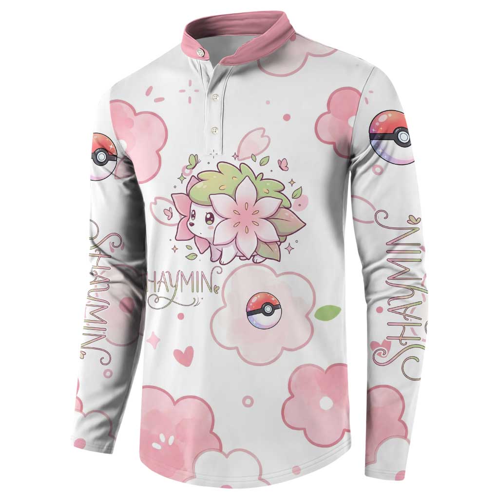 Shaymin Button Sweatshirt Floral Pastel Blossom Art