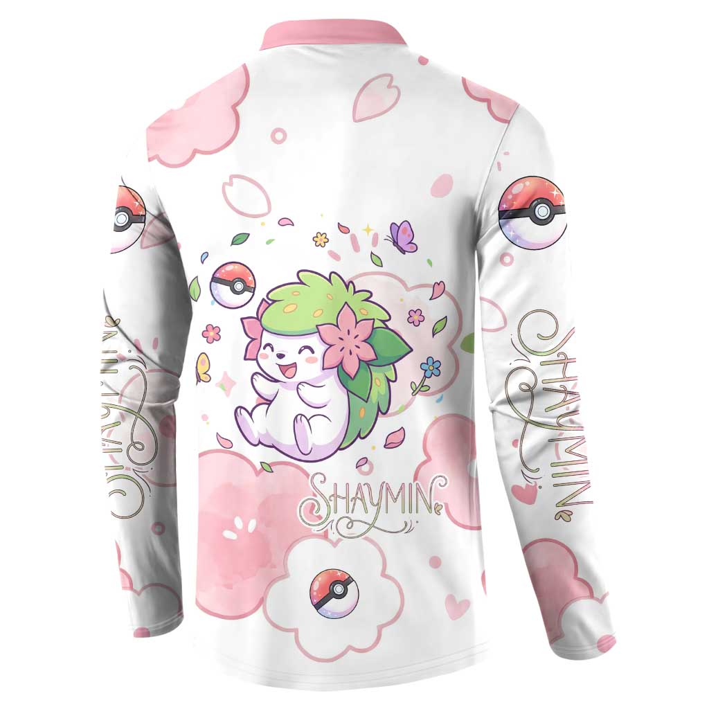 Shaymin Button Sweatshirt Floral Pastel Blossom Art