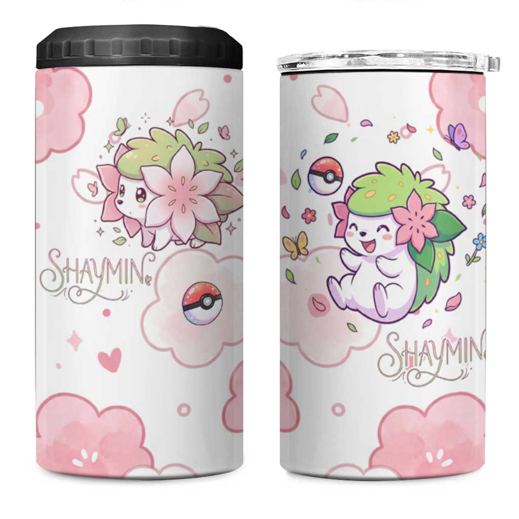 Shaymin 4 in 1 Can Cooler Tumbler Floral Pastel Blossom Art