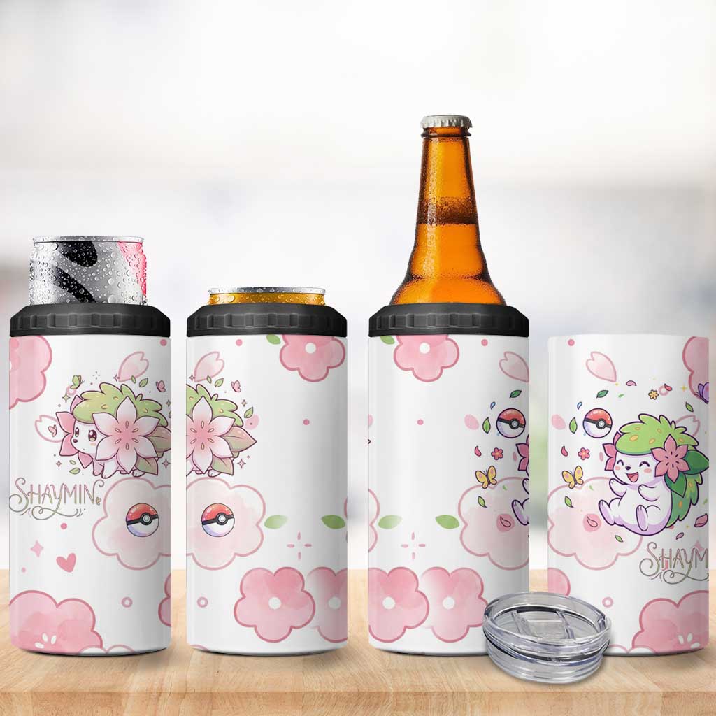 Shaymin 4 in 1 Can Cooler Tumbler Floral Pastel Blossom Art