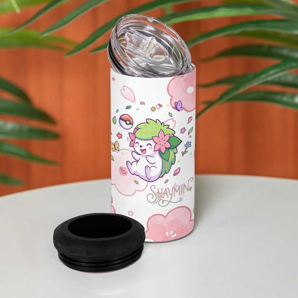 Shaymin 4 in 1 Can Cooler Tumbler Floral Pastel Blossom Art