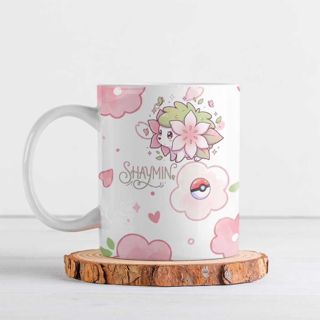 Shaymin Ceramic Mug Floral Pastel Blossom Art