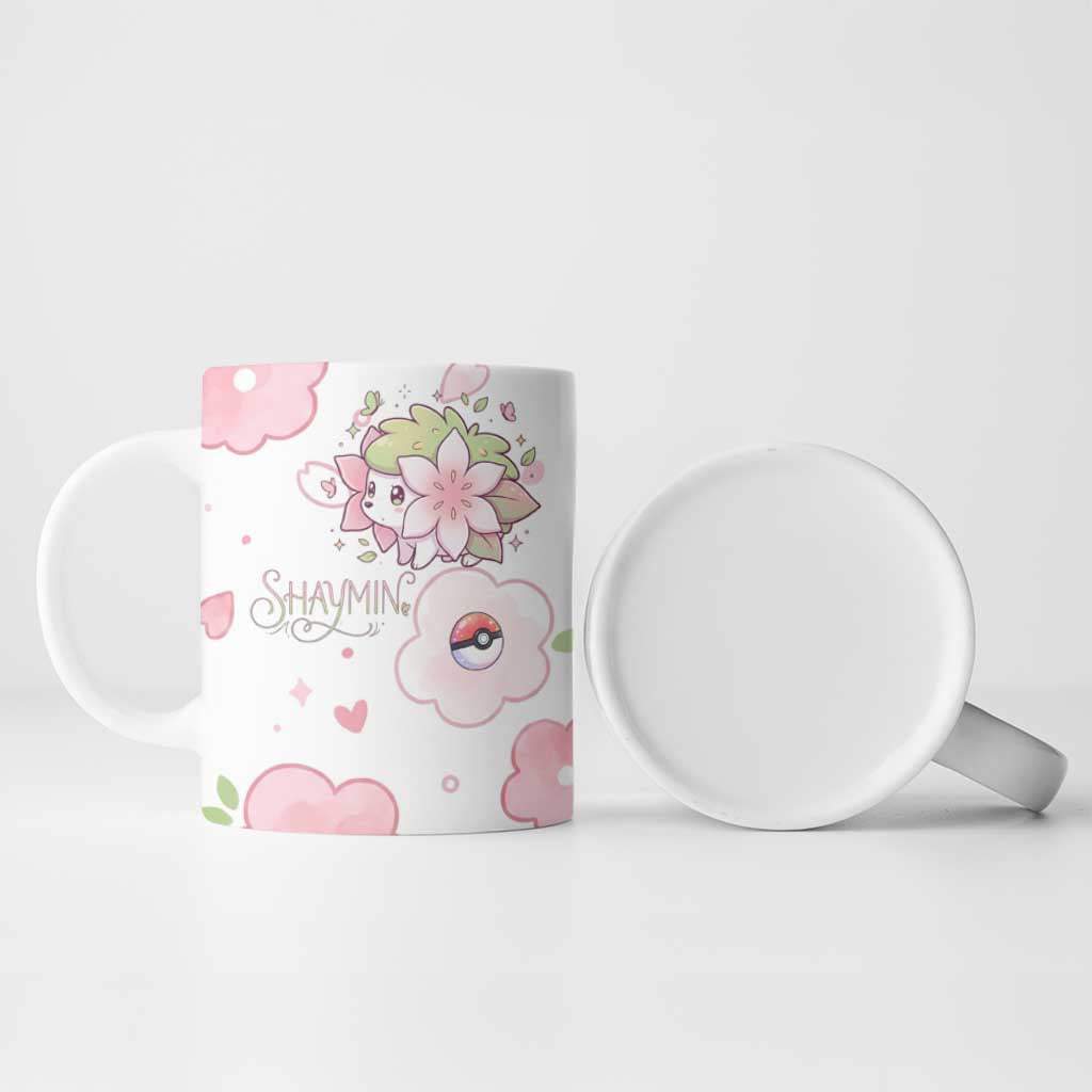 Shaymin Ceramic Mug Floral Pastel Blossom Art
