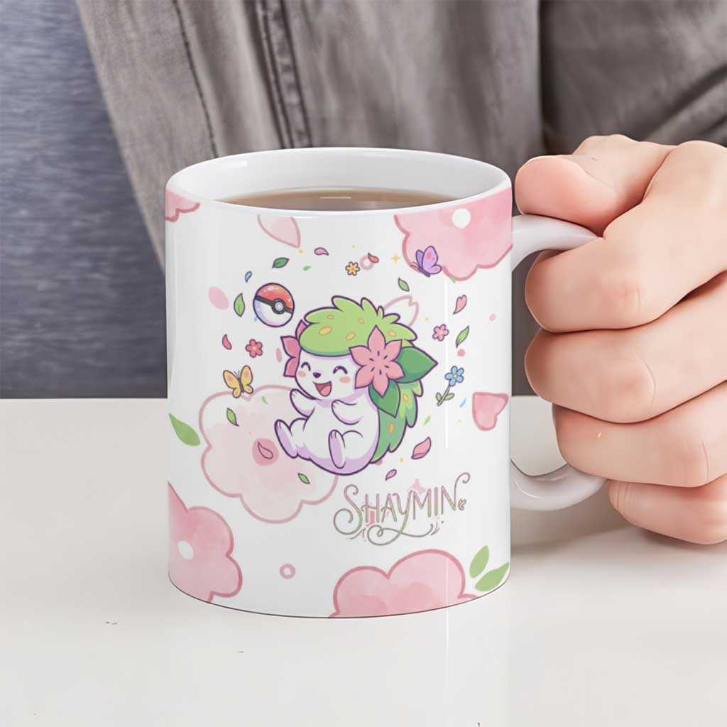 Shaymin Ceramic Mug Floral Pastel Blossom Art