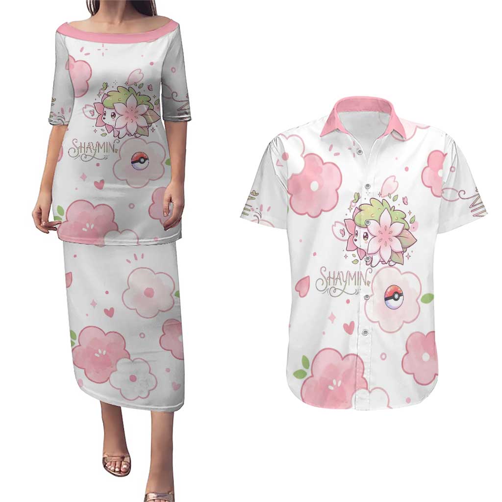 Shaymin Couples Matching Puletasi and Hawaiian Shirt Floral Pastel Blossom Art