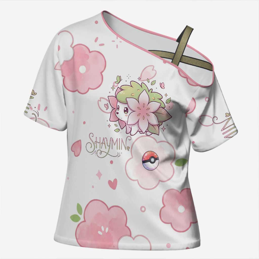 Shaymin Cross Shoulder Shirt Floral Pastel Blossom Art