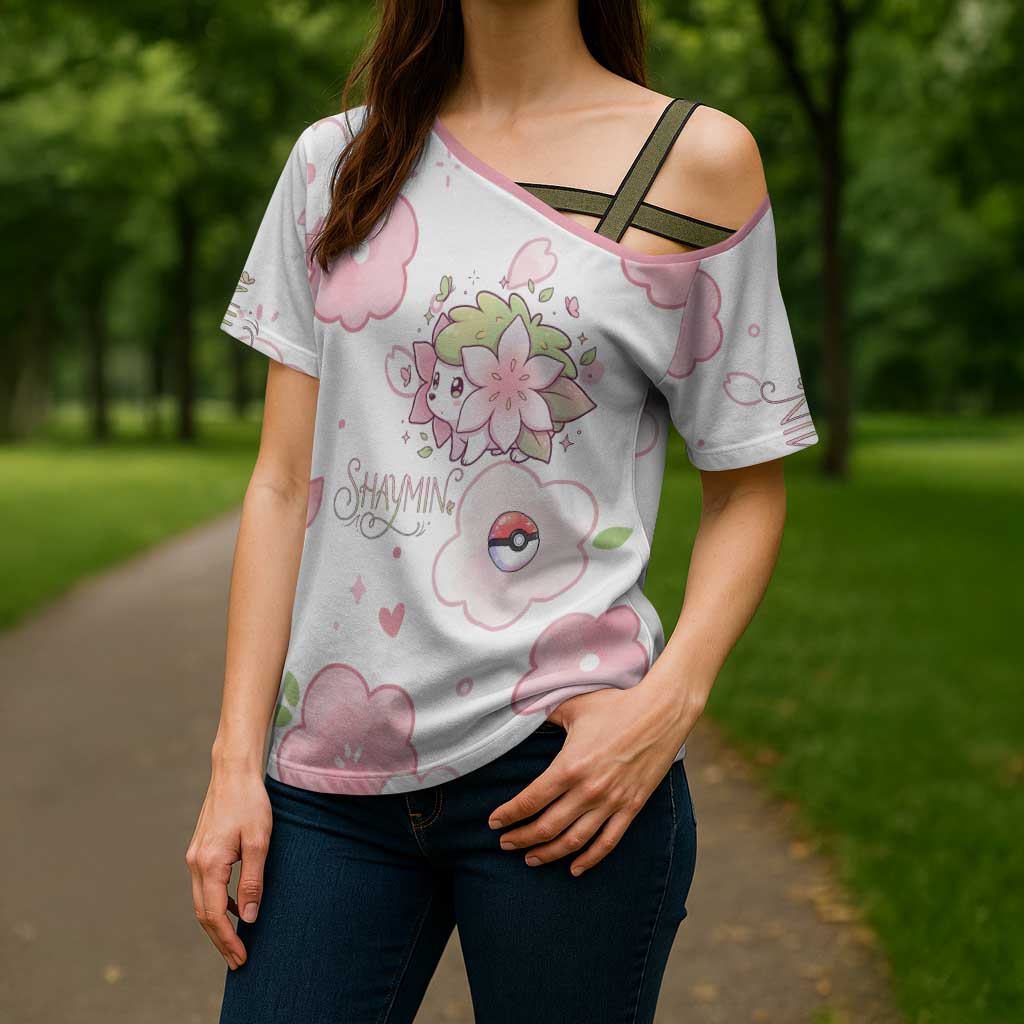 Shaymin Cross Shoulder Shirt Floral Pastel Blossom Art