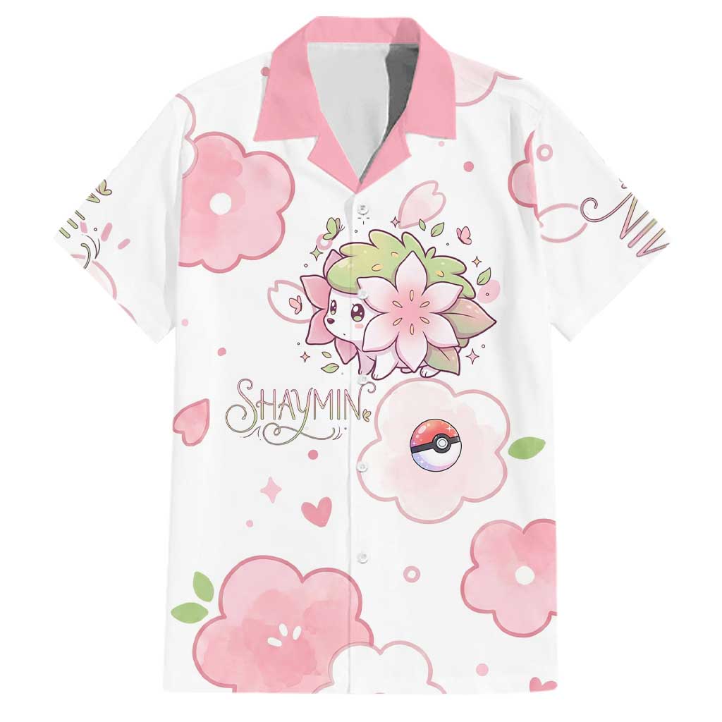 Shaymin Family Matching Off The Shoulder Long Sleeve Dress and Hawaiian Shirt Floral Pastel Blossom Art