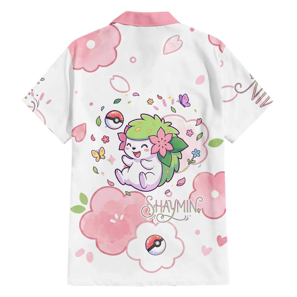 Shaymin Family Matching Off Shoulder Short Dress and Hawaiian Shirt Floral Pastel Blossom Art