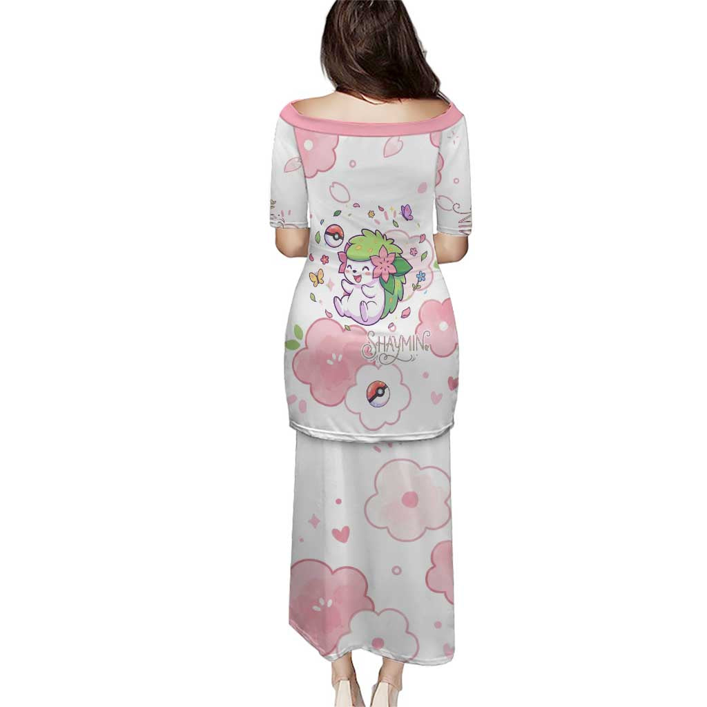Shaymin Family Matching Puletasi and Hawaiian Shirt Floral Pastel Blossom Art