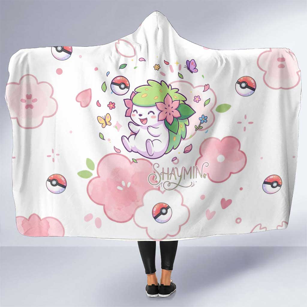Shaymin Hooded Blanket Floral Pastel Blossom Art