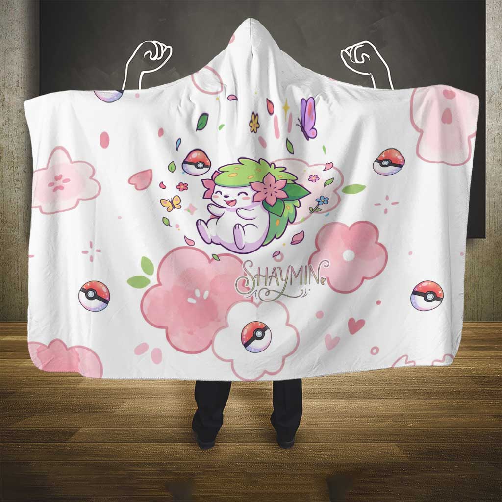 Shaymin Hooded Blanket Floral Pastel Blossom Art