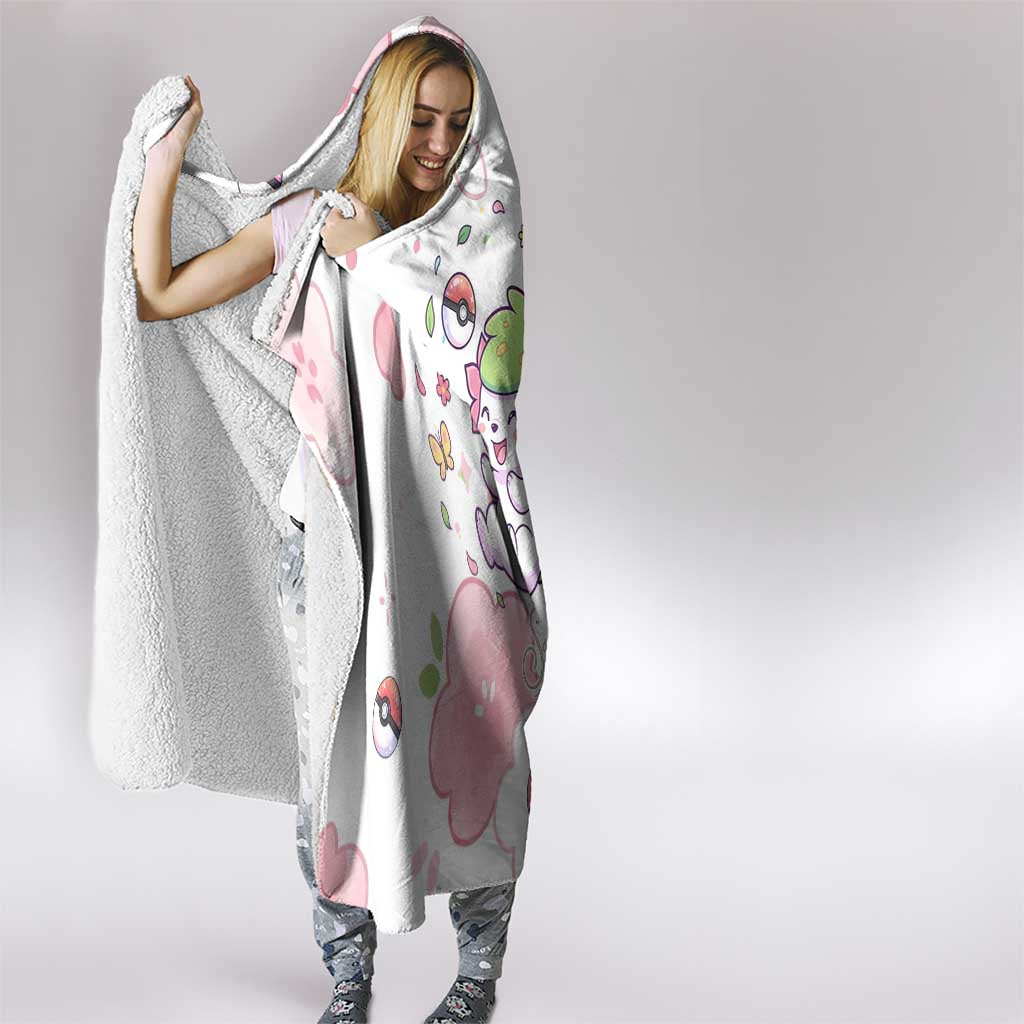 Shaymin Hooded Blanket Floral Pastel Blossom Art