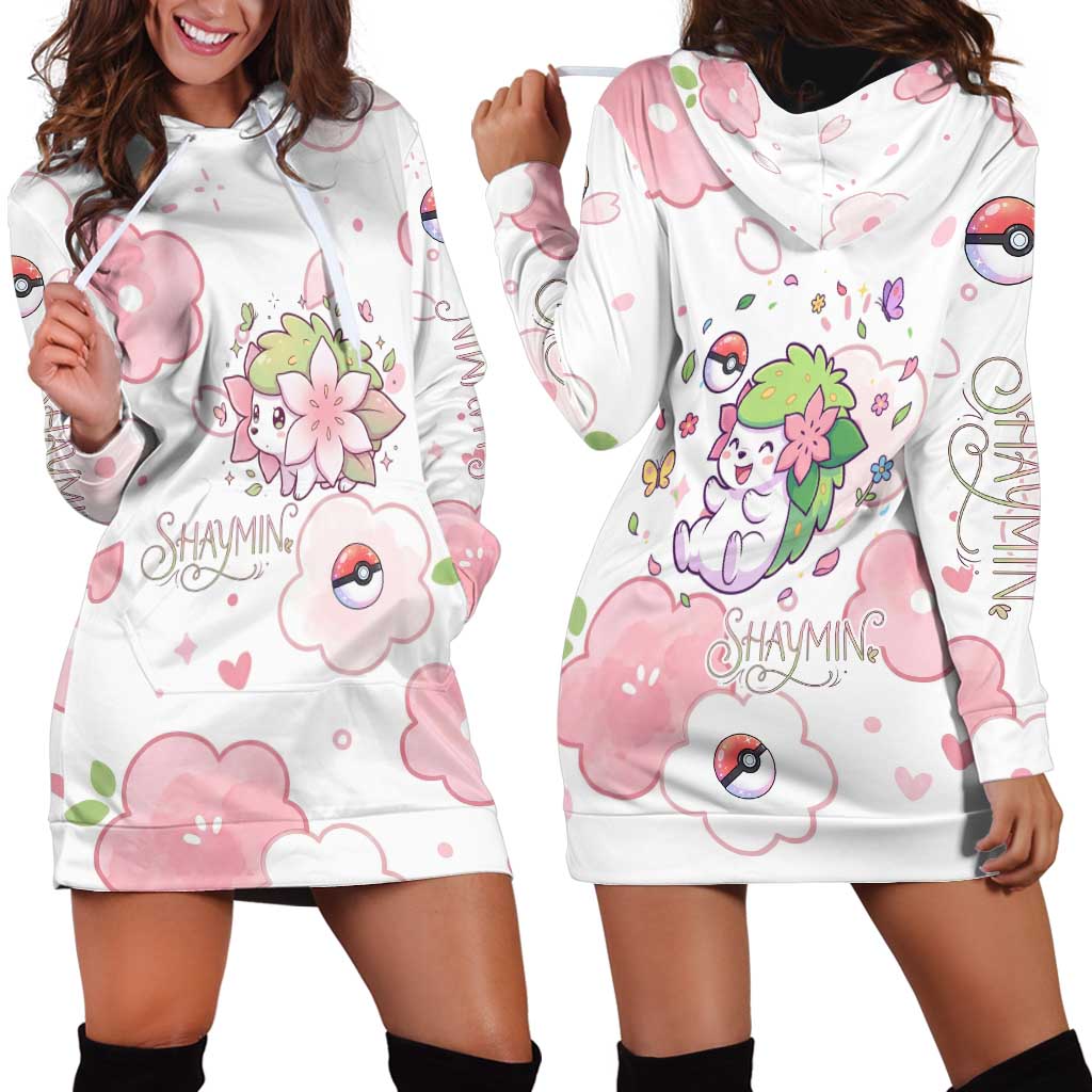Shaymin Hoodie Dress Floral Pastel Blossom Art