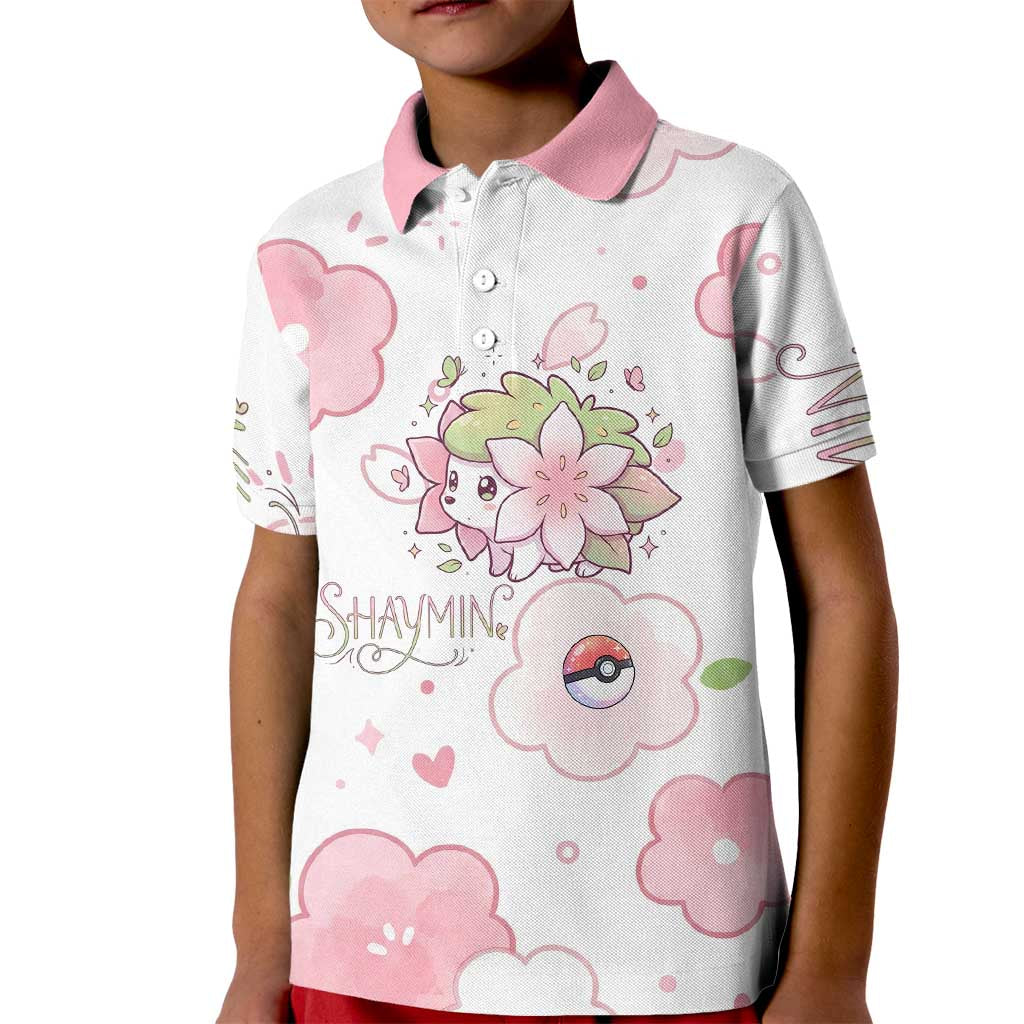 Shaymin Kid Polo Shirt Floral Pastel Blossom Art