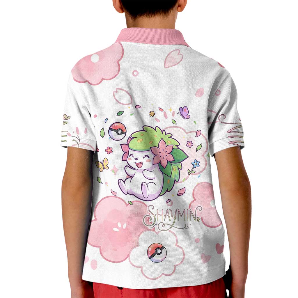 Shaymin Kid Polo Shirt Floral Pastel Blossom Art