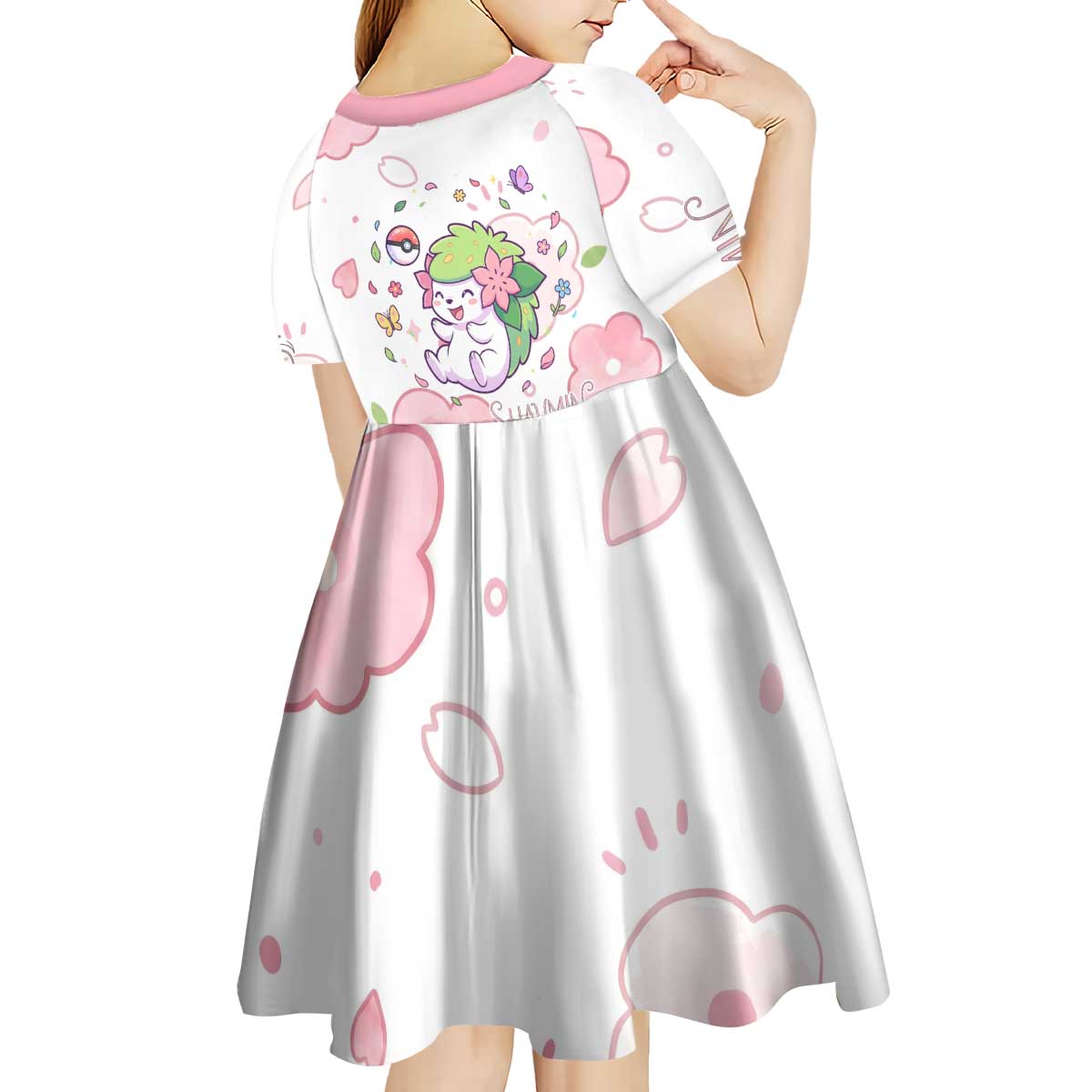 Shaymin Kid Short Sleeve Dress Floral Pastel Blossom Art