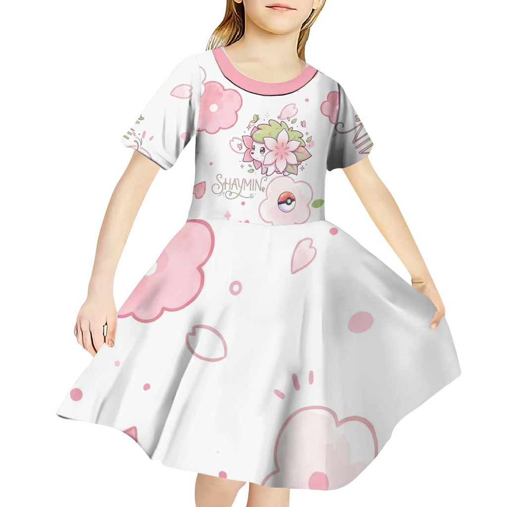 Shaymin Kid Short Sleeve Dress Floral Pastel Blossom Art
