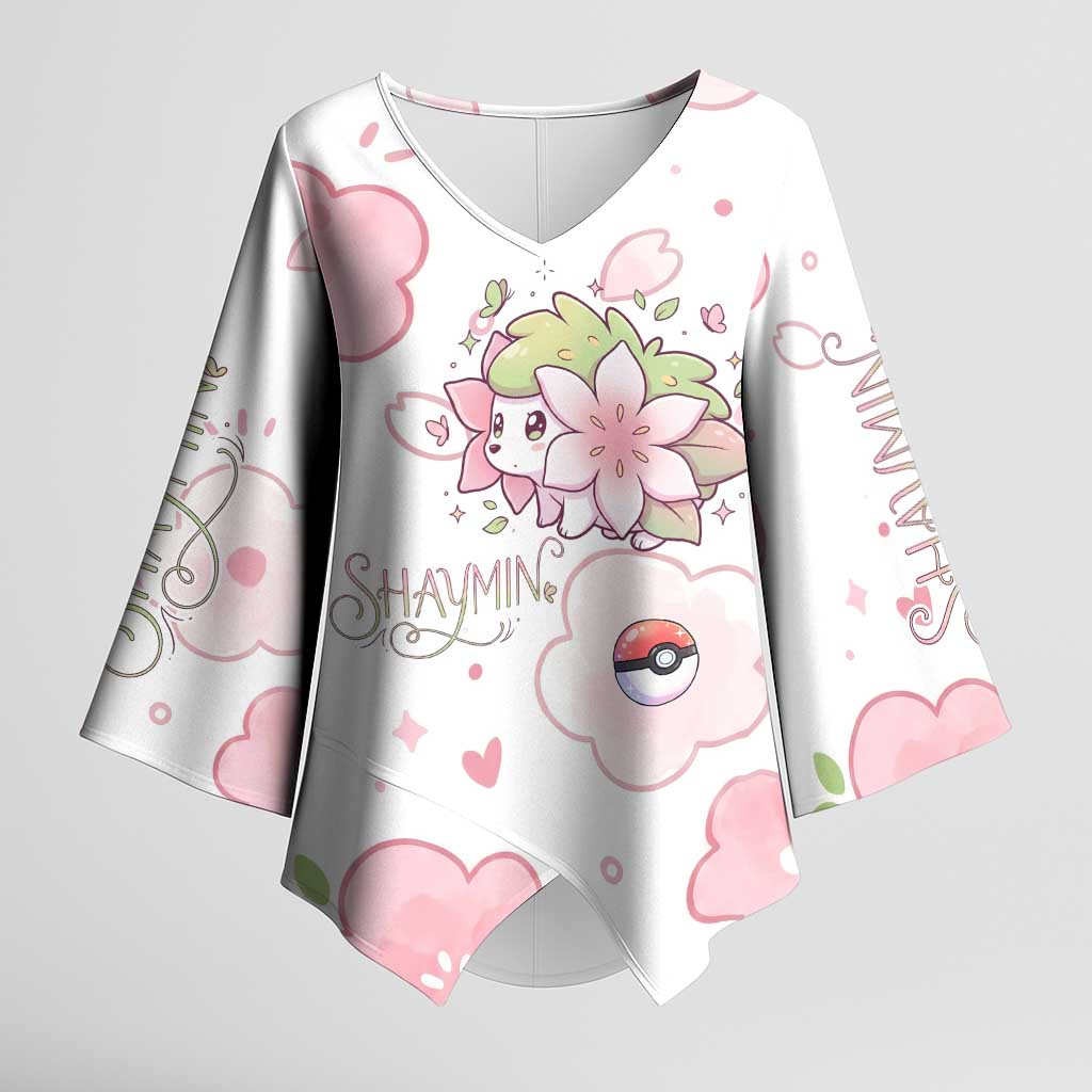 Shaymin Kimono Sleeve Blouse Floral Pastel Blossom Art