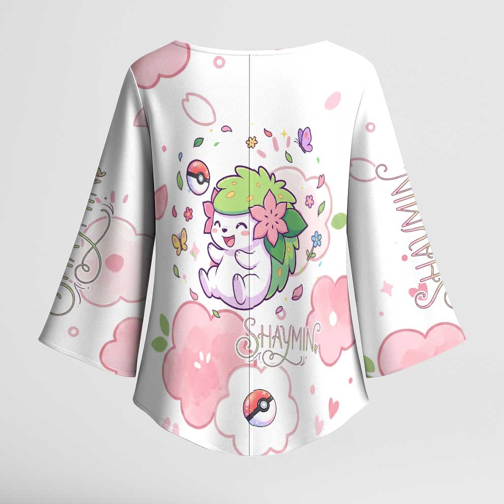 Shaymin Kimono Sleeve Blouse Floral Pastel Blossom Art