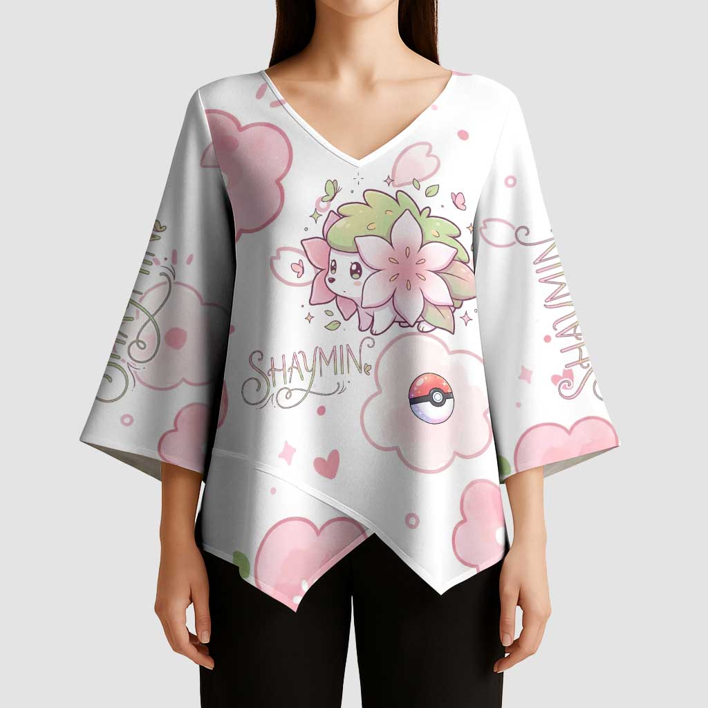 Shaymin Kimono Sleeve Blouse Floral Pastel Blossom Art