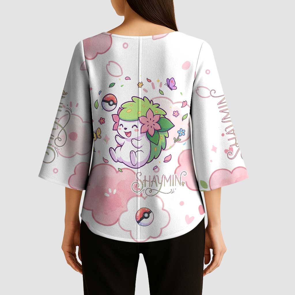 Shaymin Kimono Sleeve Blouse Floral Pastel Blossom Art
