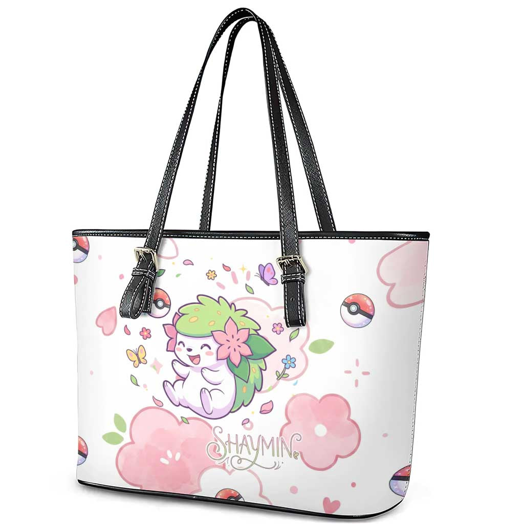 Shaymin Leather Tote Bag Floral Pastel Blossom Art