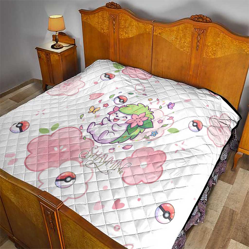 Shaymin Quilt Floral Pastel Blossom Art