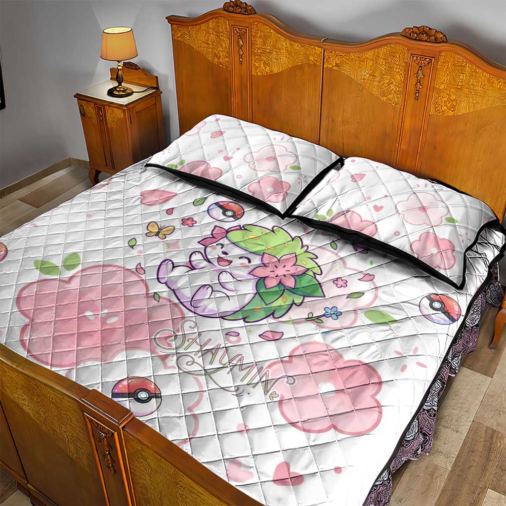 Shaymin Quilt Bed Set Floral Pastel Blossom Art