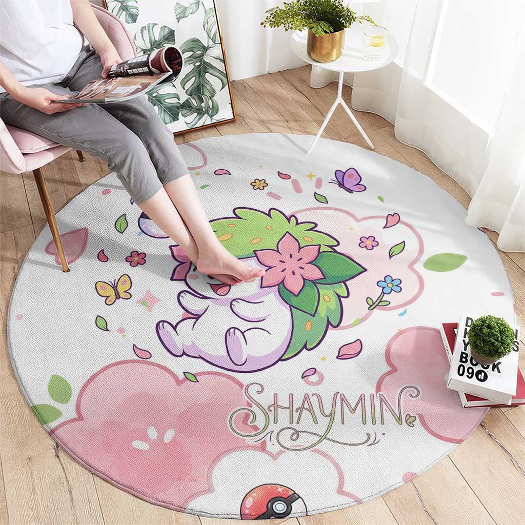 Shaymin Round Carpet Floral Pastel Blossom Art
