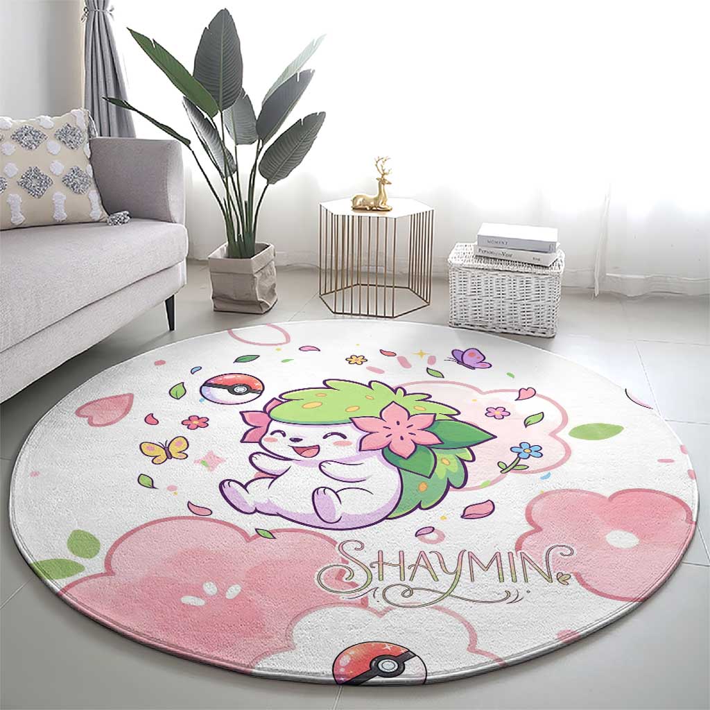 Shaymin Round Carpet Floral Pastel Blossom Art