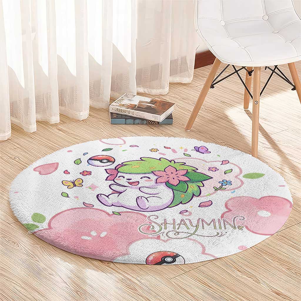 Shaymin Round Carpet Floral Pastel Blossom Art
