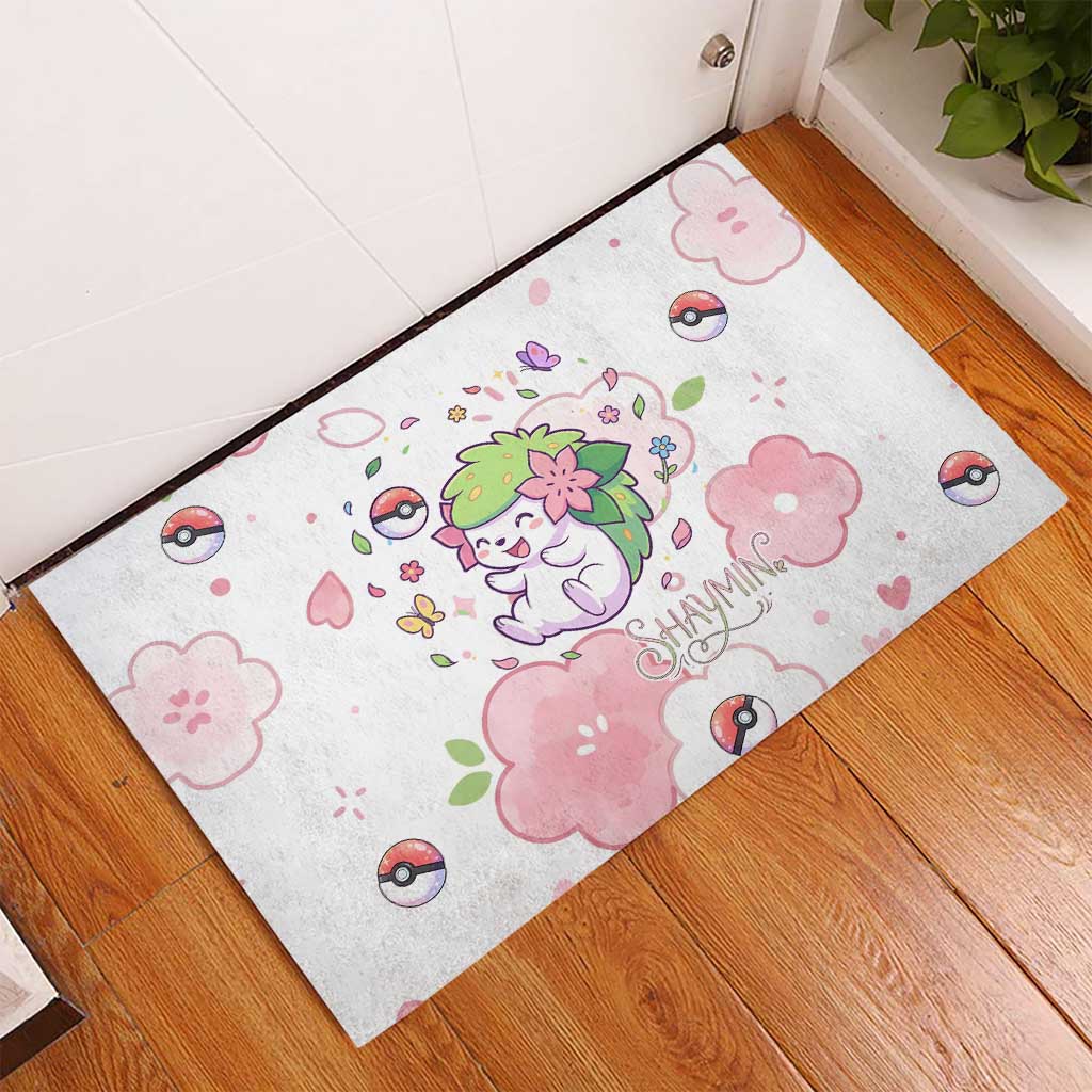 Shaymin Rubber Doormat Floral Pastel Blossom Art