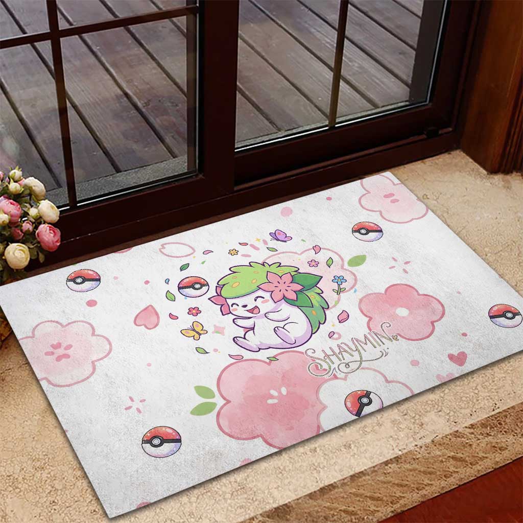Shaymin Rubber Doormat Floral Pastel Blossom Art