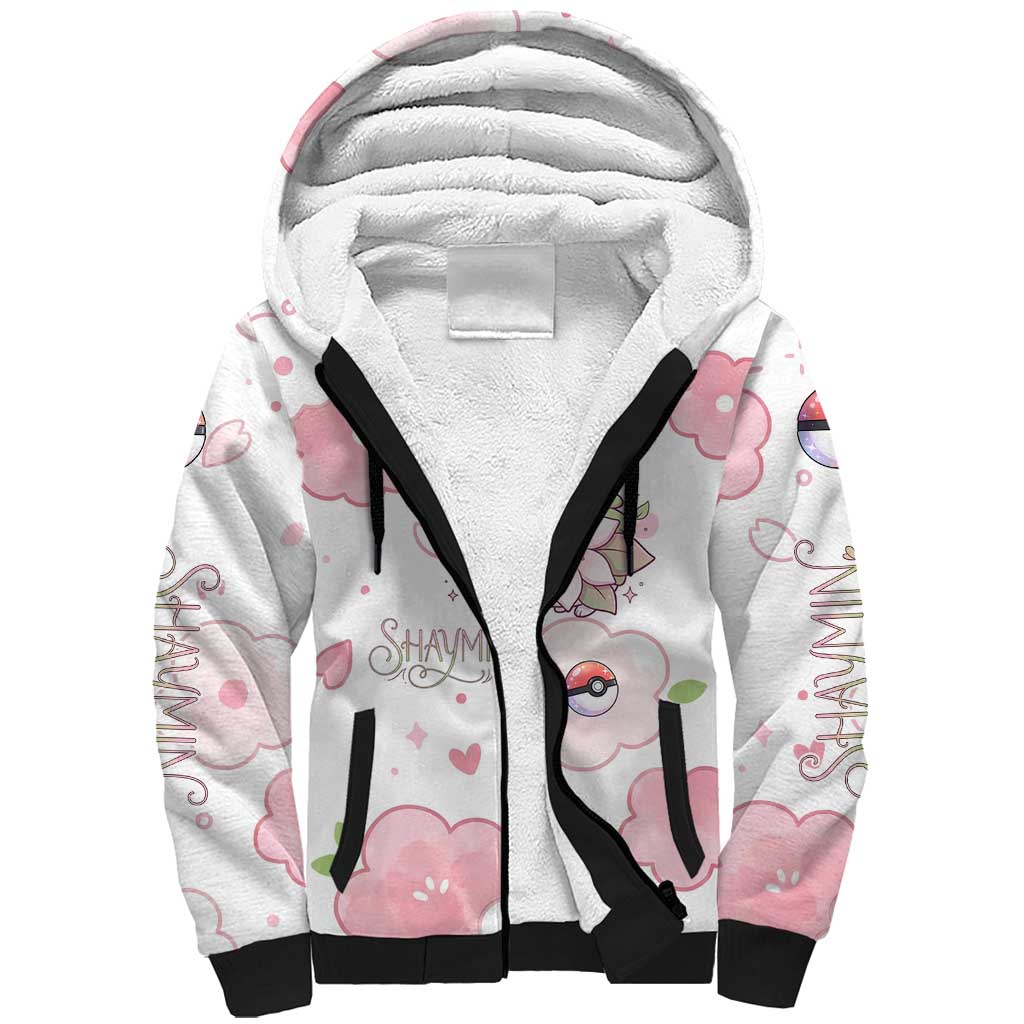Shaymin Sherpa Hoodie Floral Pastel Blossom Art