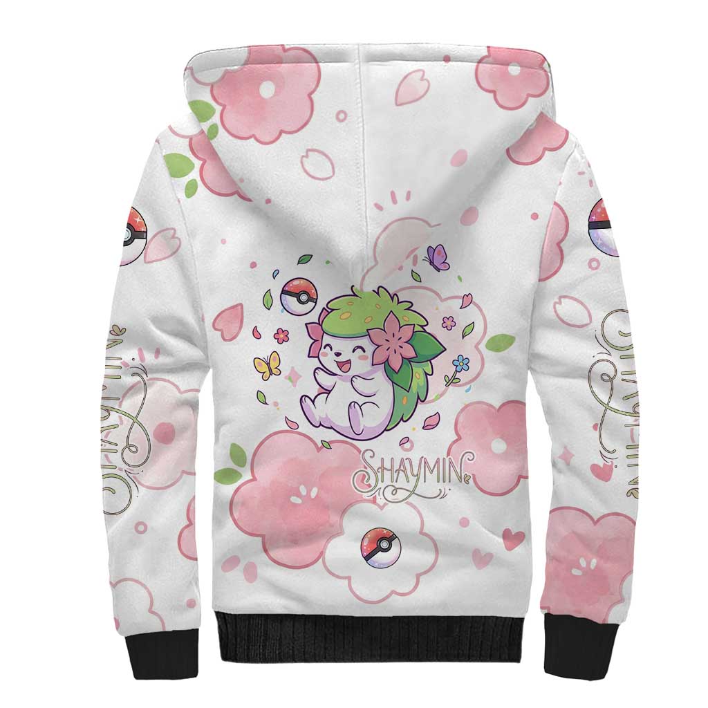 Shaymin Sherpa Hoodie Floral Pastel Blossom Art