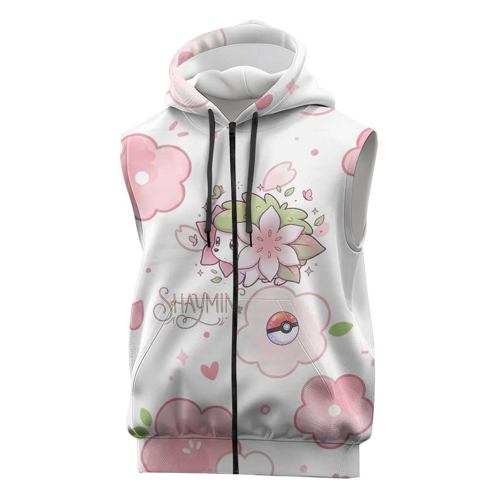 Shaymin Sleeveless Zip Hoodie Floral Pastel Blossom Art