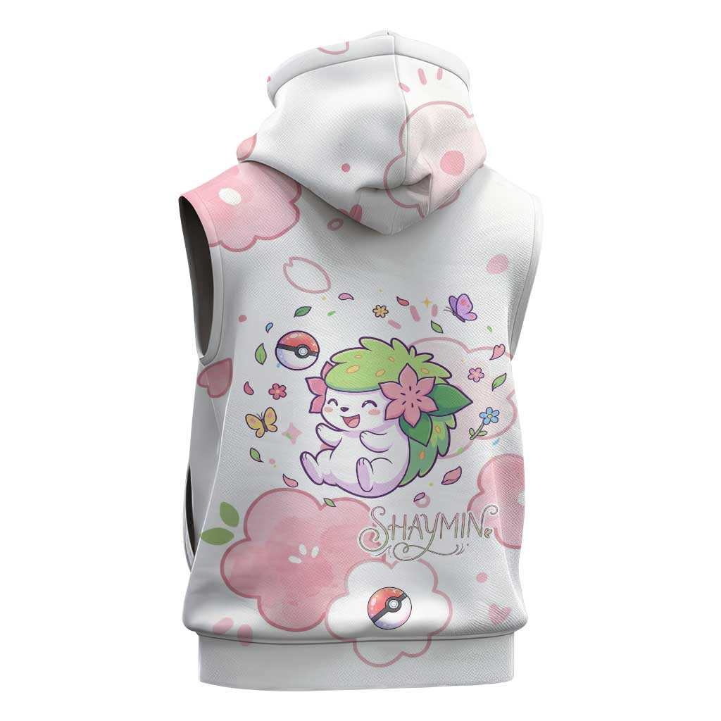 Shaymin Sleeveless Zip Hoodie Floral Pastel Blossom Art