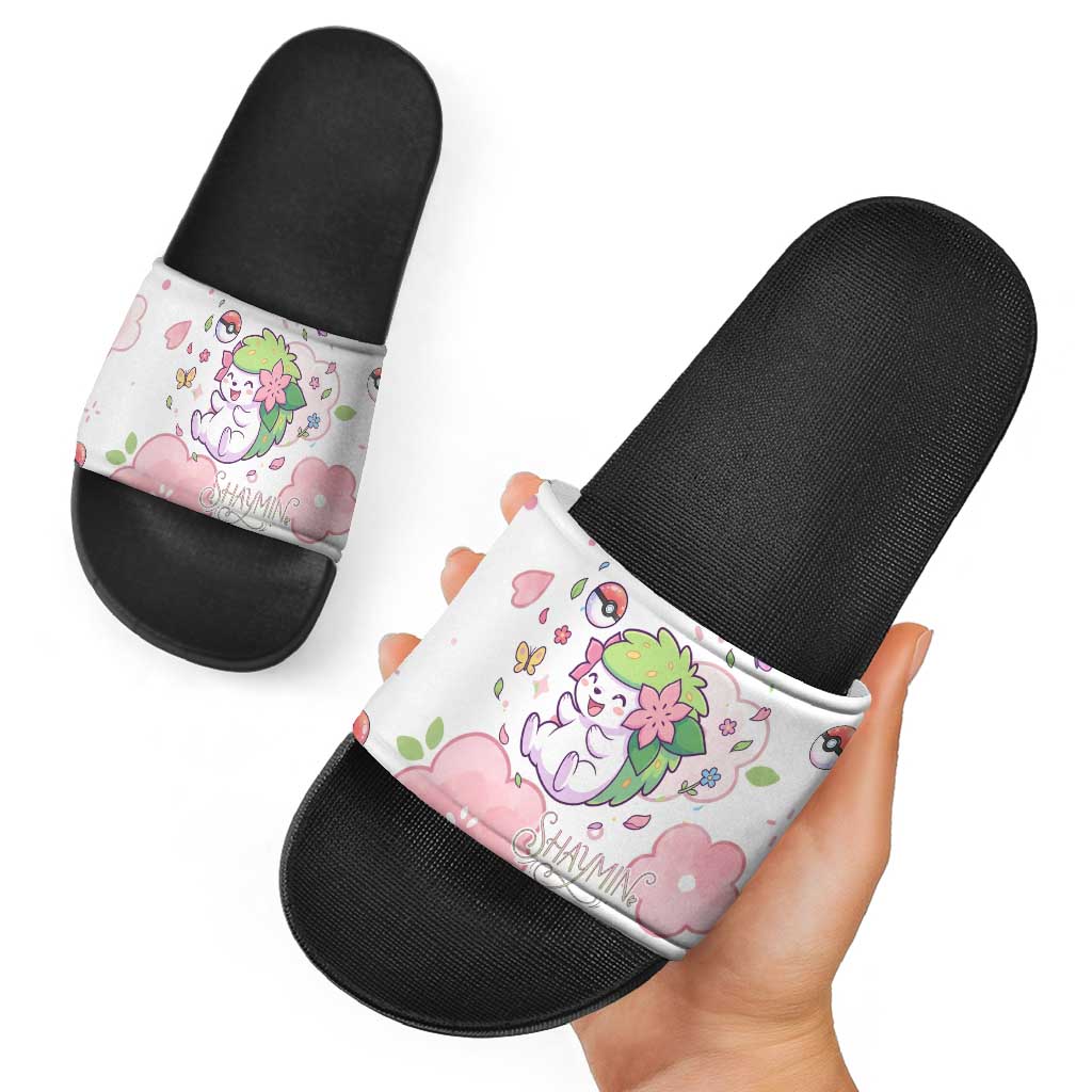 Shaymin Slide Sandals Floral Pastel Blossom Art