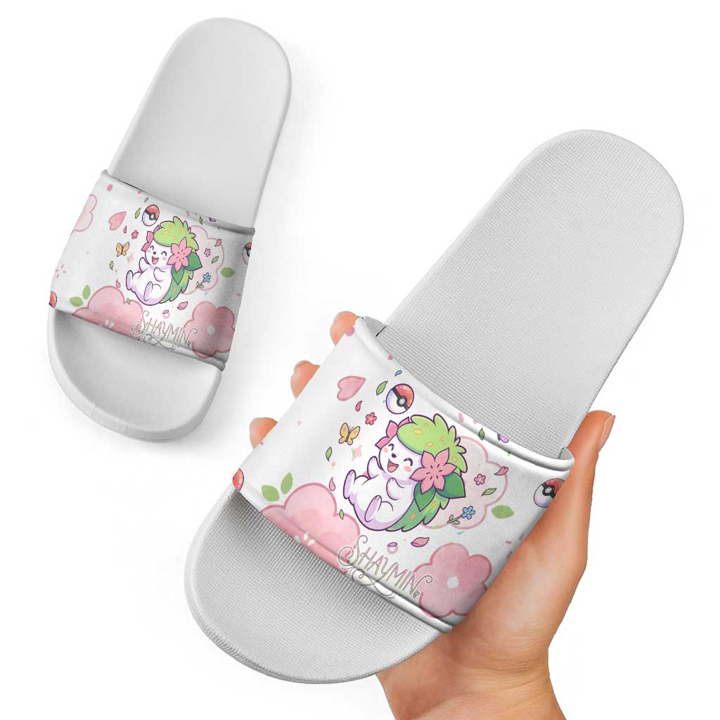 Shaymin Slide Sandals Floral Pastel Blossom Art