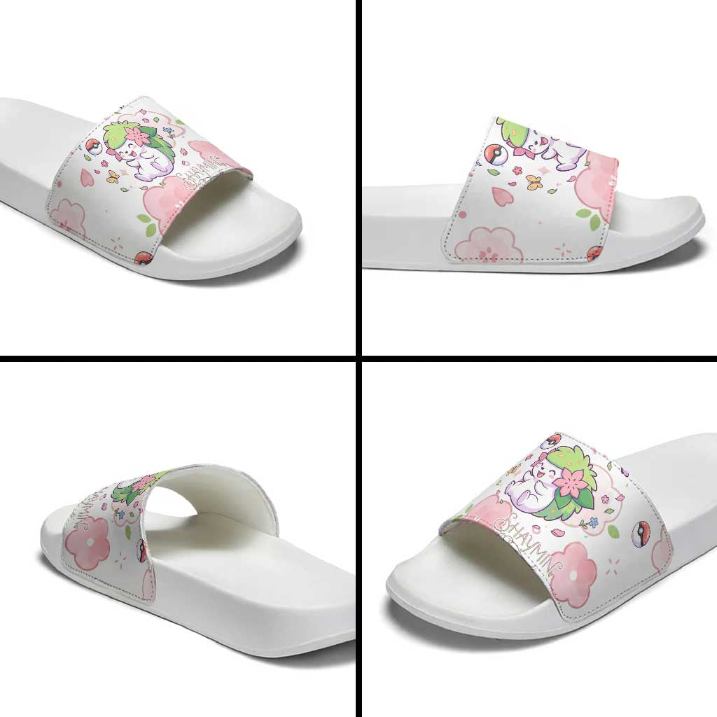 Shaymin Slide Sandals Floral Pastel Blossom Art