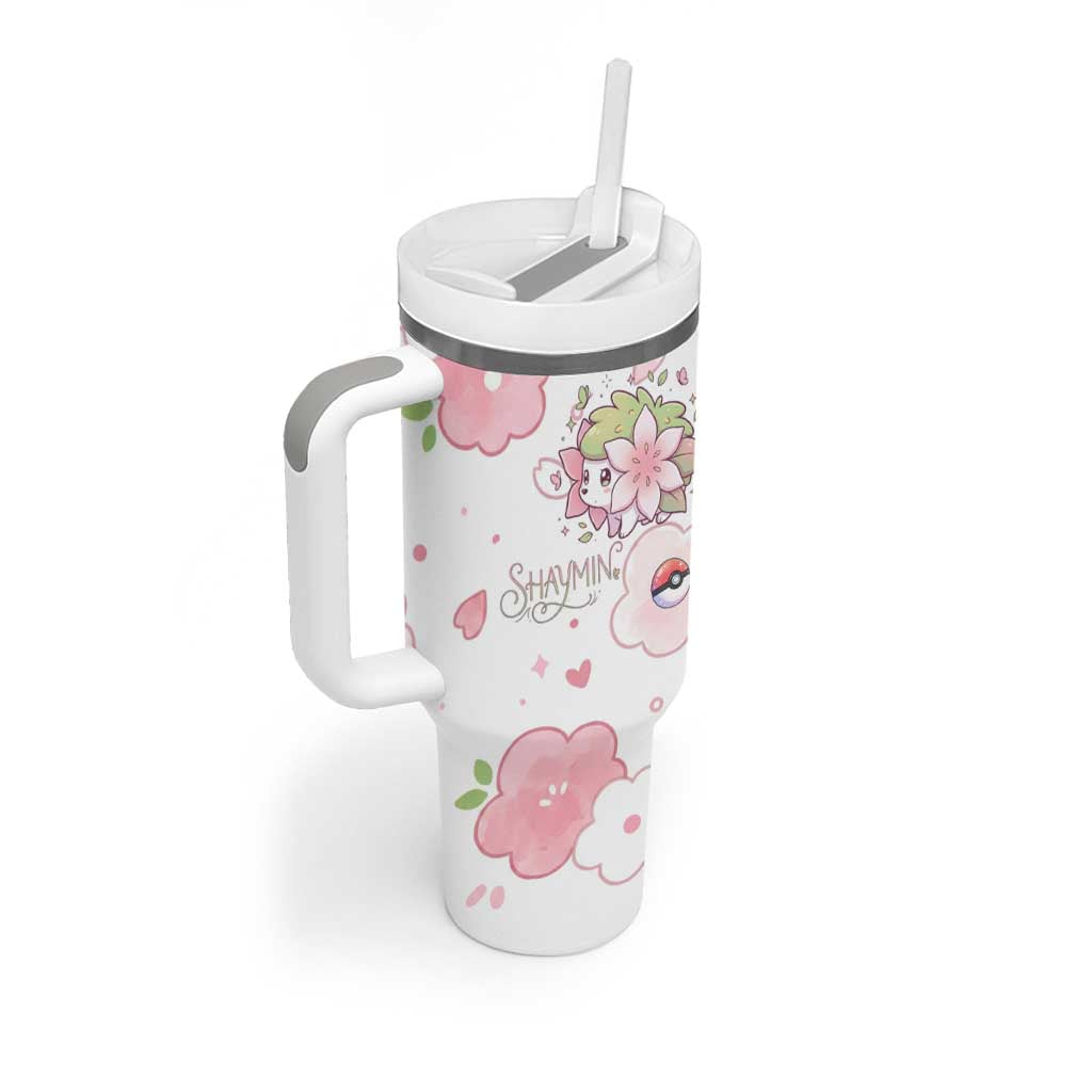 Shaymin Tumbler With Handle Floral Pastel Blossom Art